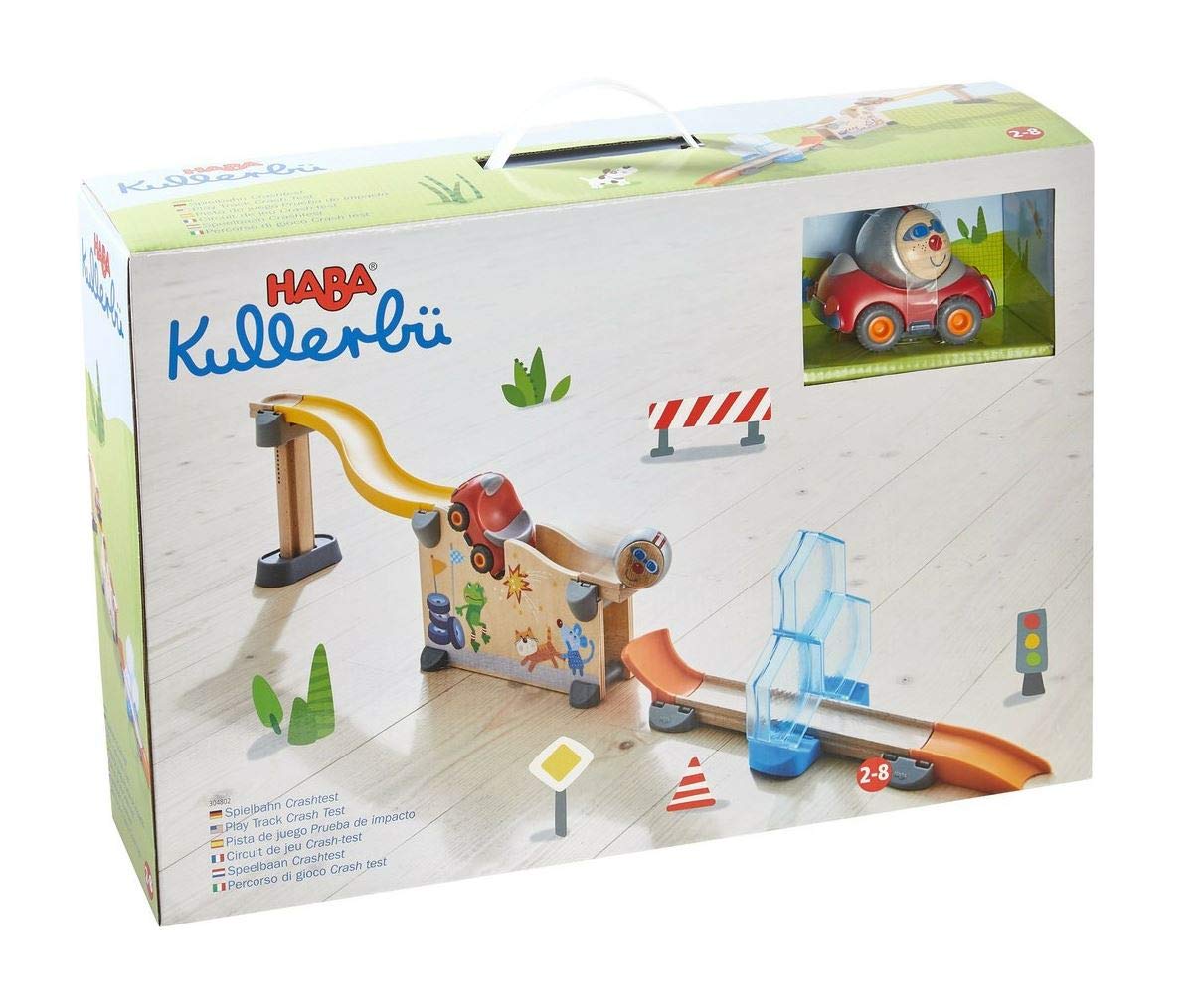HABA 304802 – Kullerbü – Pista de Juego con Prueba de choques, de Madera con rampa, Salto y rampa de Impulso, Juguete de motricidad a Partir de 2 años