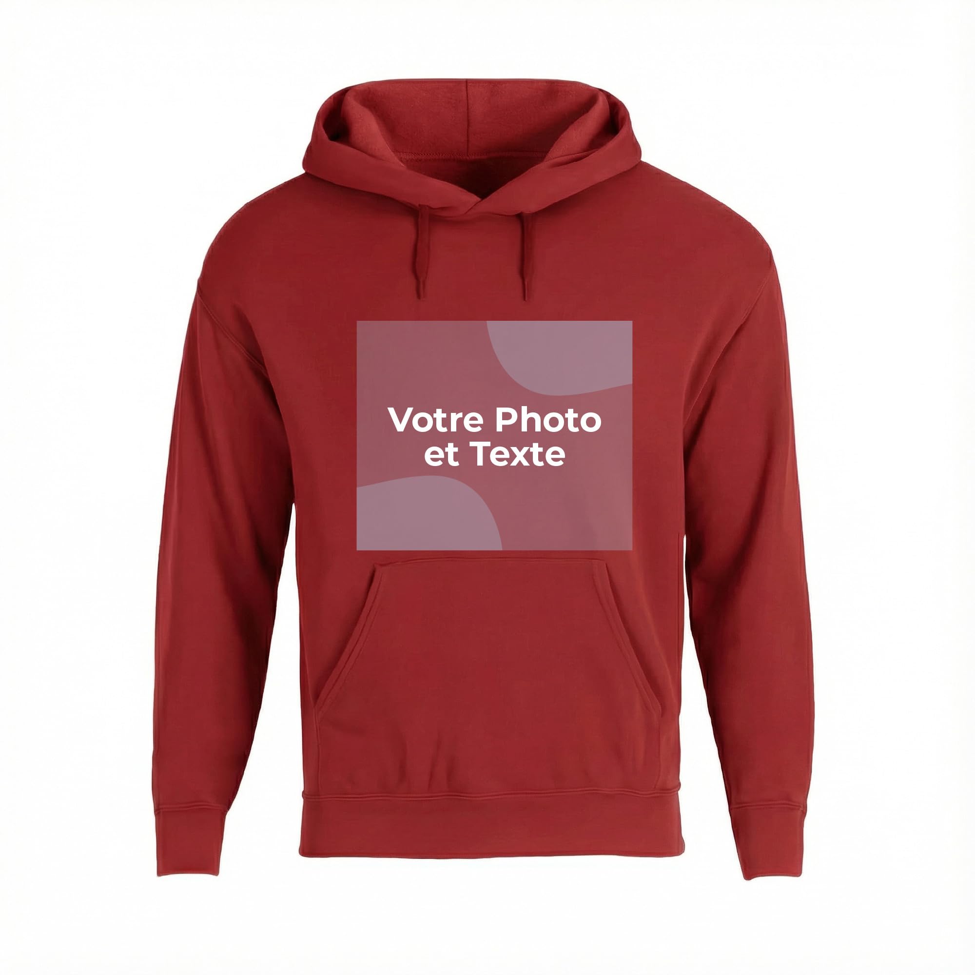 Cimpress Sweat à Capuche Homme Personnalisé, S à 2XL, Ajoutez Logo/Texte/Image, Frontale Uniquement, Idéal pour événements