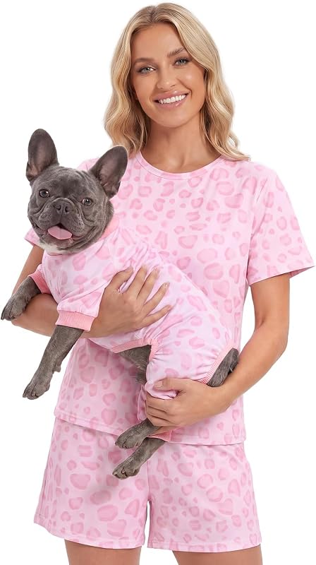 Pijama para Cães e Gatos XPUDAC com Estampa Fofa e Tecido Elástico, Tamanho L