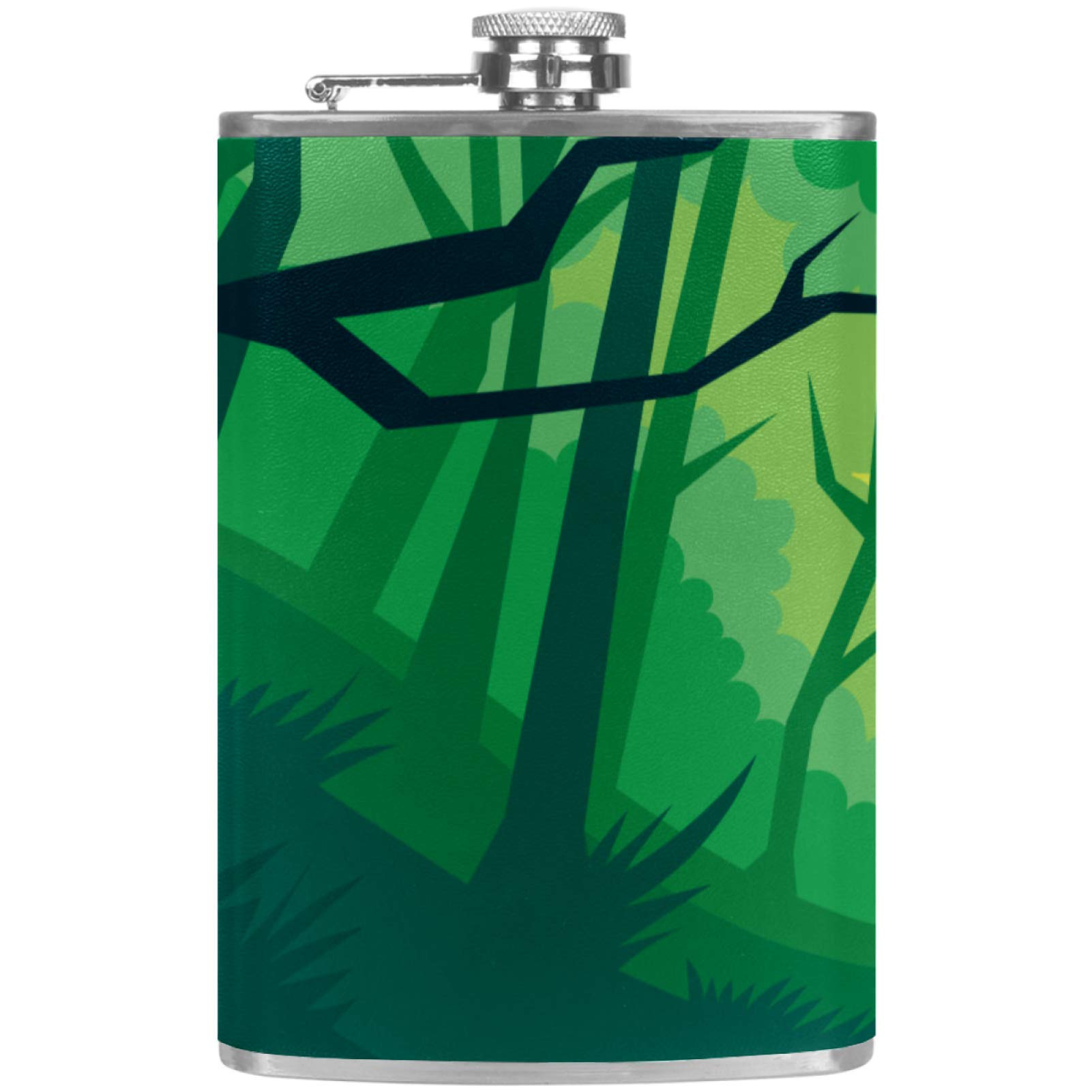 Flasque à whisky en cuir forêt abstraite, cadeau idéal avec entonnoir