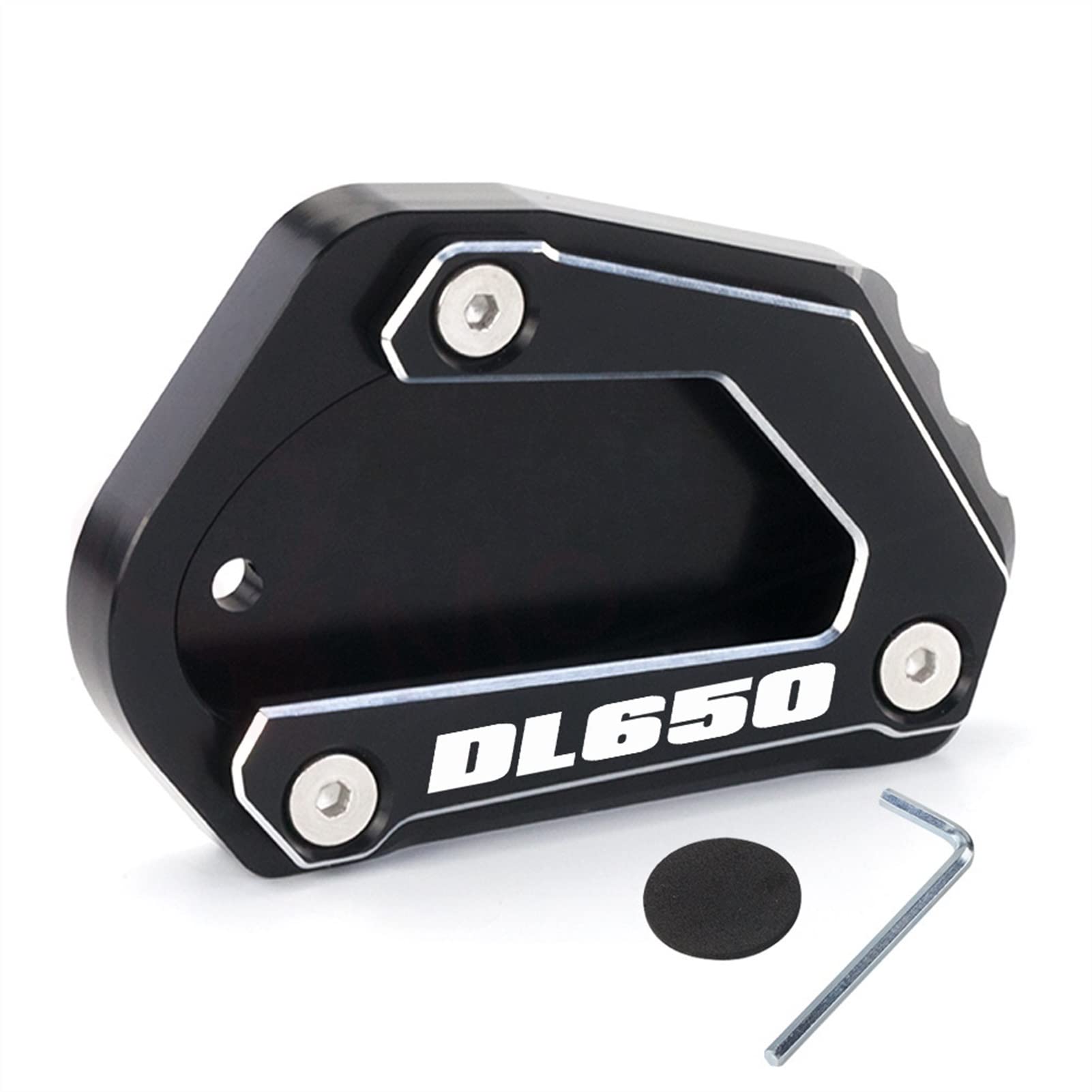 Moto Cavalletti V Strom 650 DL Moto CNC Cavalletto Lato del Piede del Basamento di Estensione Pad Piastra di Supporto per Suzuki DL650 Vstrom V-Strom 650/xt (Color : Nero)