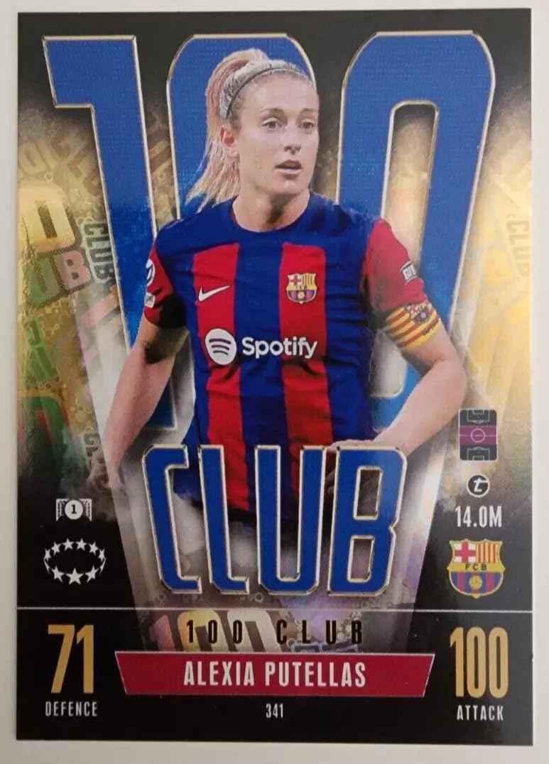 Match Attax Extra 2023 2024 Alexia Putellas 100 Club Trading Card