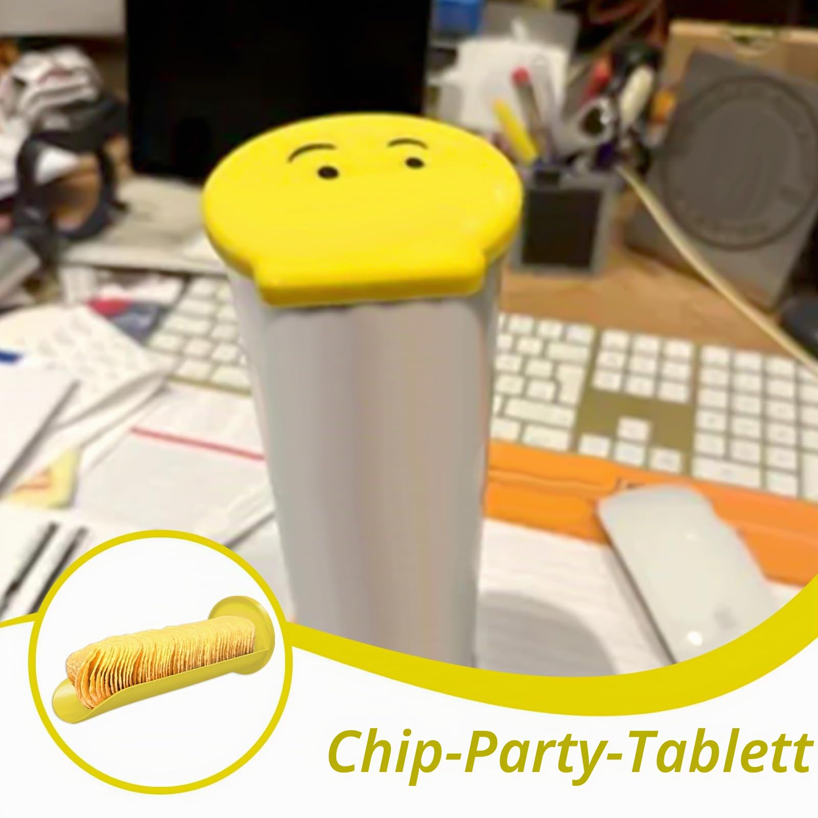 Kartoffelchips-Schieber-Tablett, ABS, 20 x 8 x 8 cm, wiederverwendbar, Snack-Spender, Box, Chip, Schiebehülse, kompakter Snack-Halter für Zuhause, Zuhause, Schlafsaal, Studio, Party
