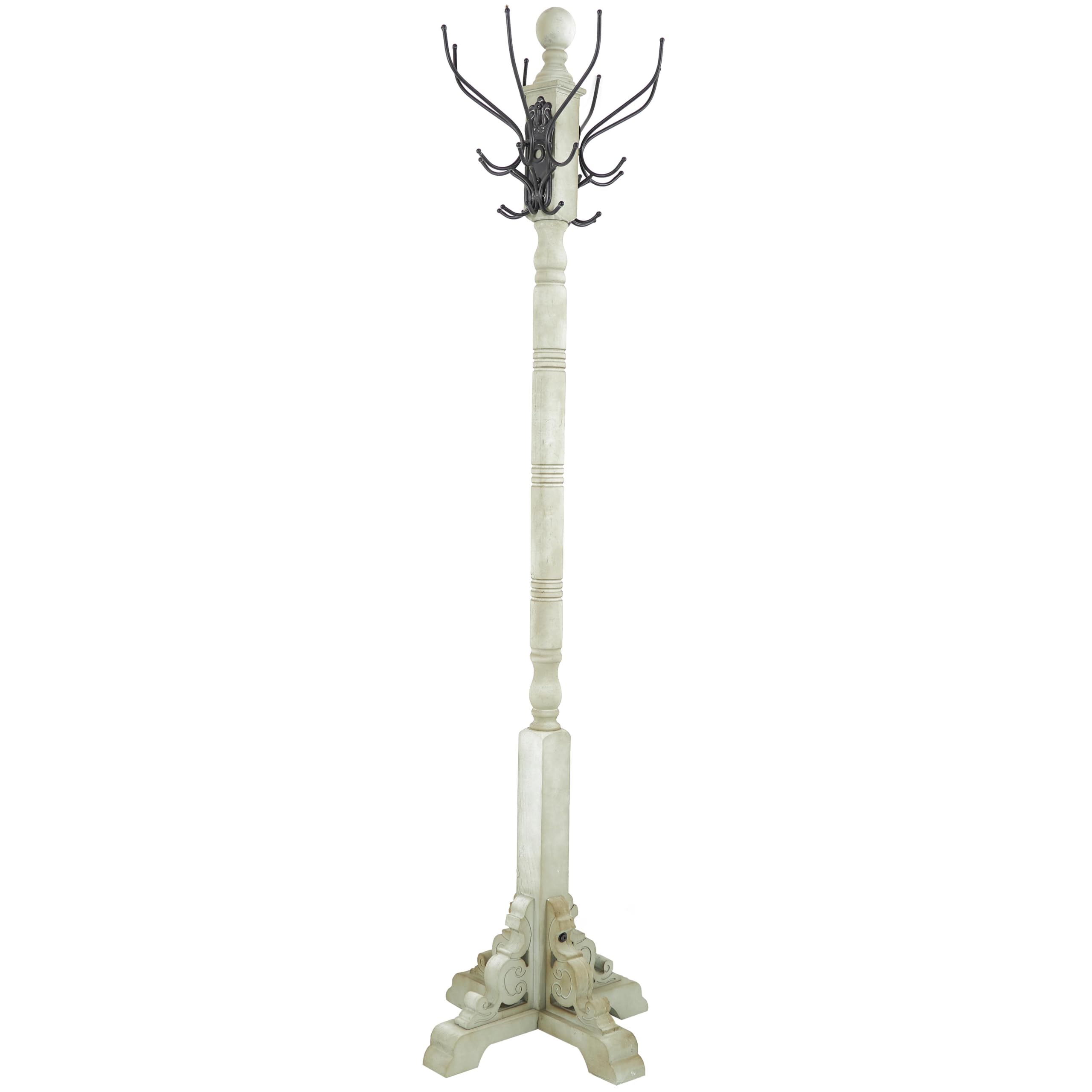 Deco 79 Wood Vintage Style Coat Rack