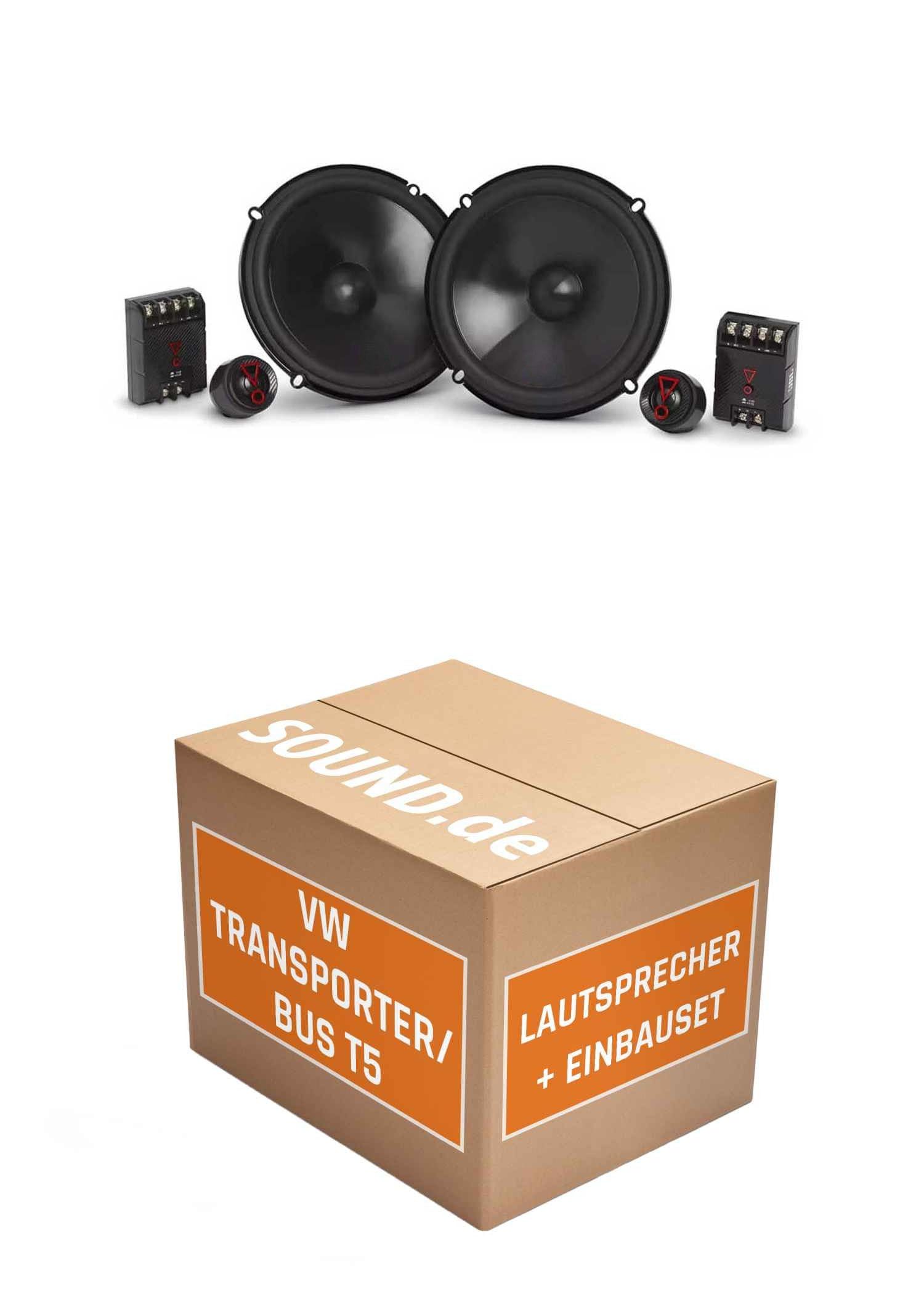 Lautsprecher Boxen Einbaupaket für JBL Stage3 607CF kompatibel mit VW T5/T6 vorne | 2X Tief-Mitteltöner 2X Hochtöner