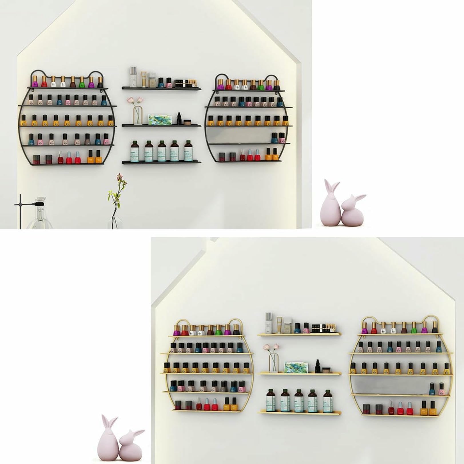 Organizzatore per Smalto, mensola combinata per Oli Essenziali, espositore per flaconi di Trucco, Porta Smalto per Unghie per Salone di Bellezza e casa