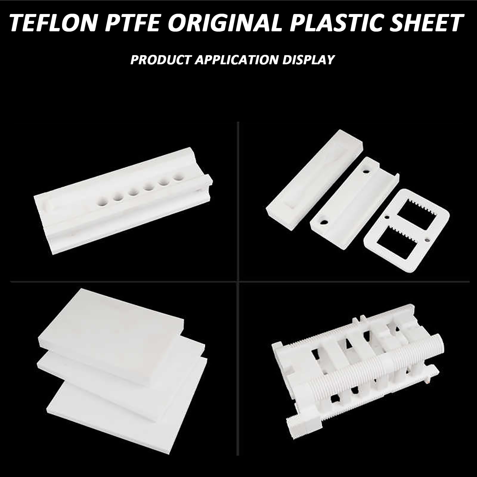Lámina de Teflón PTFE Virgen 500 mm x 500 mm Espesor 1 mm-30 mm para Industria Química