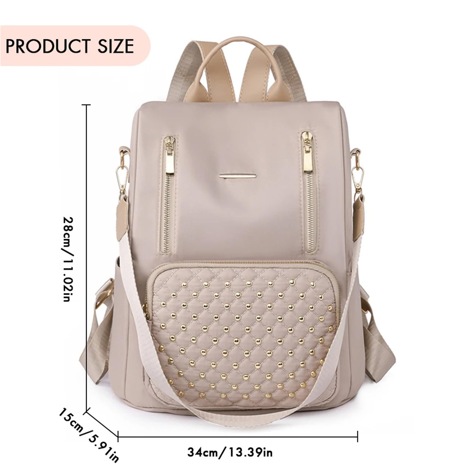 Mochila pequeña con remaches for mujer, morral escolar for niñas, de piel sintética, bolsos hombro viaje for para Mujer