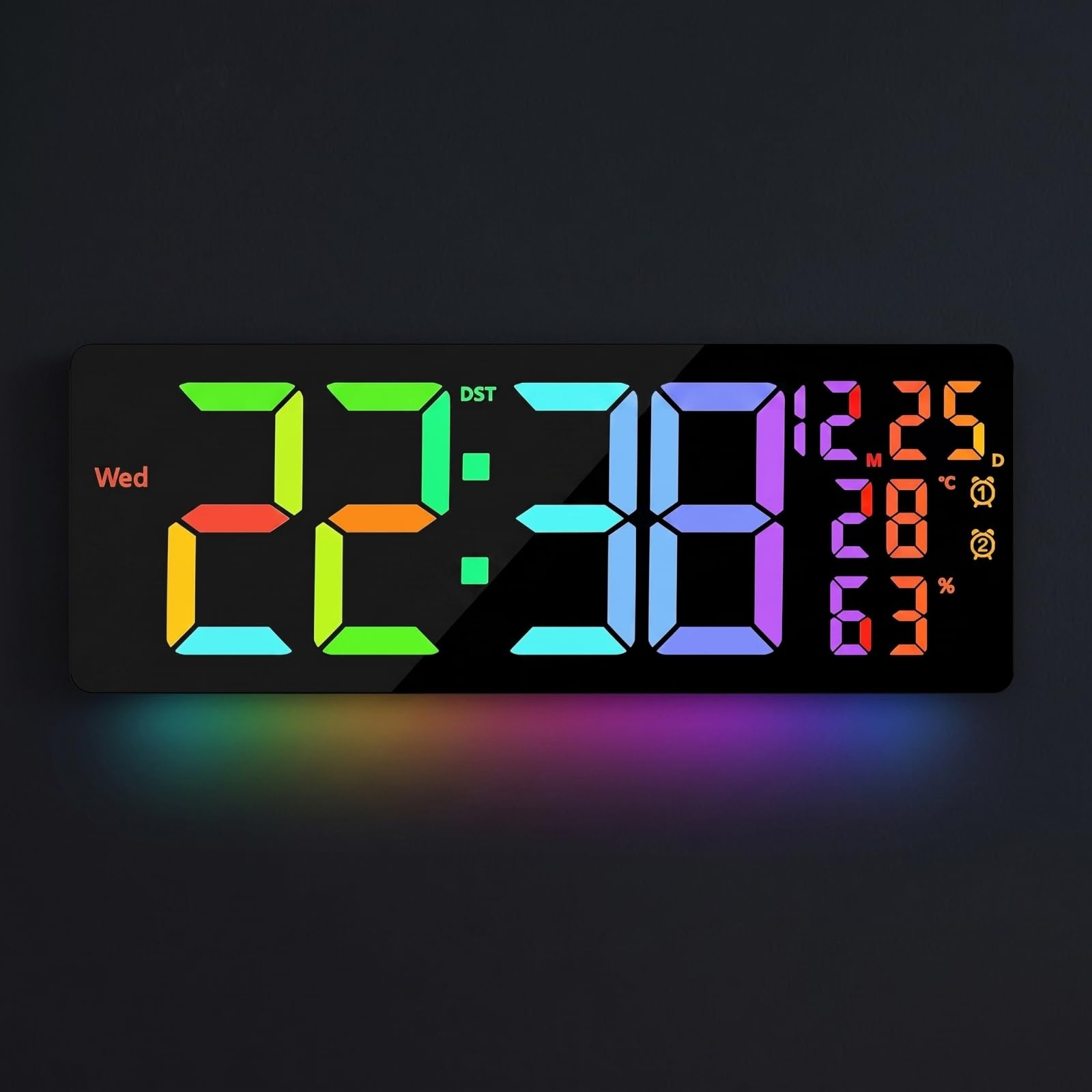 Orologio da Parete Digitale con Igrometro Grande Display Orologio da Parete Digitale con Termometro Minimalista per Ufficio