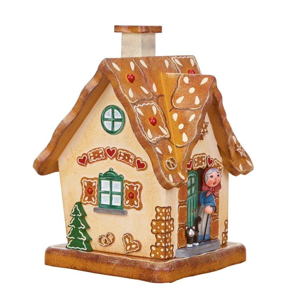 Hubrig Volkskunst Cabane Fumeur figurine encens maison pain d'épice