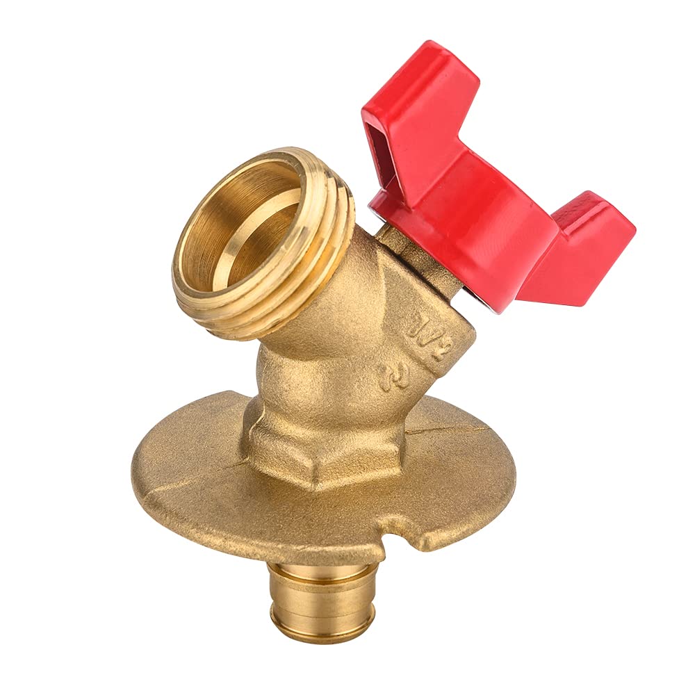 EFIELD Valvola 1/4-Turn Bibb Tubo flessibile con flangia 1/2 ". Pex-a Ingresso di espansione x 3/4 ". Uscita MHT, ASTM 1960 (1)