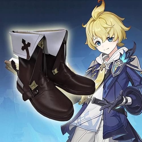 Miniatura 2 de COSGOGO Genshin Impact Mika - Zapatos de cosplay para Halloween, carnaval, fiesta, hombres y mujeres, anime cosplay, zapatos de juego de rol