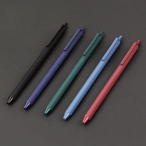 Miniatura 1 de 5 bolígrafos de gel retráctiles barriles de color morandi retro mate y tinta de 5 colores negro granate azul morandiverdeazul claro escritura suave