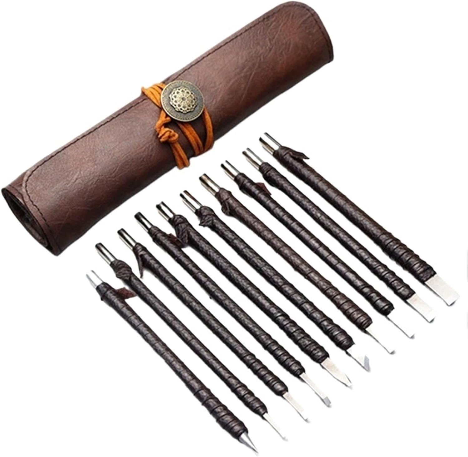 Professional 3/8/10Pcs Tungsten Steel Stone Carving Hand Tools Set Stone Carving Chisel Set Woodworking Carving Tool(10PCS)