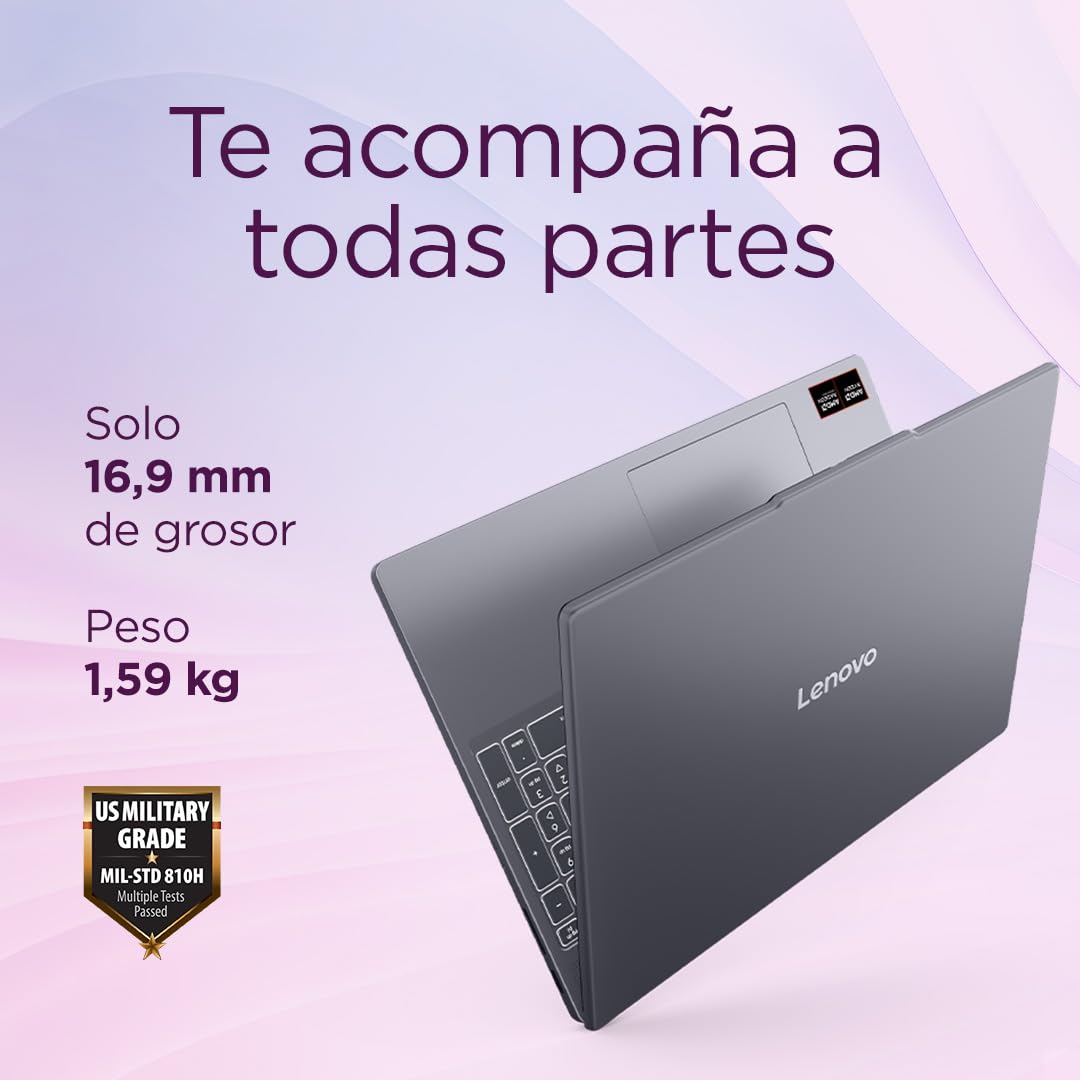 Lenovo IdeaPad Slim 3 Gen 10 – Ordenador Portátil 15.3" WUXGA (AMD Ryzen 7 170, 16 GB RAM, 1 TB SSD, Wi-Fi 6, USB-C, Windows 11 Home) Teclado QWERTY Español - Gris Luna