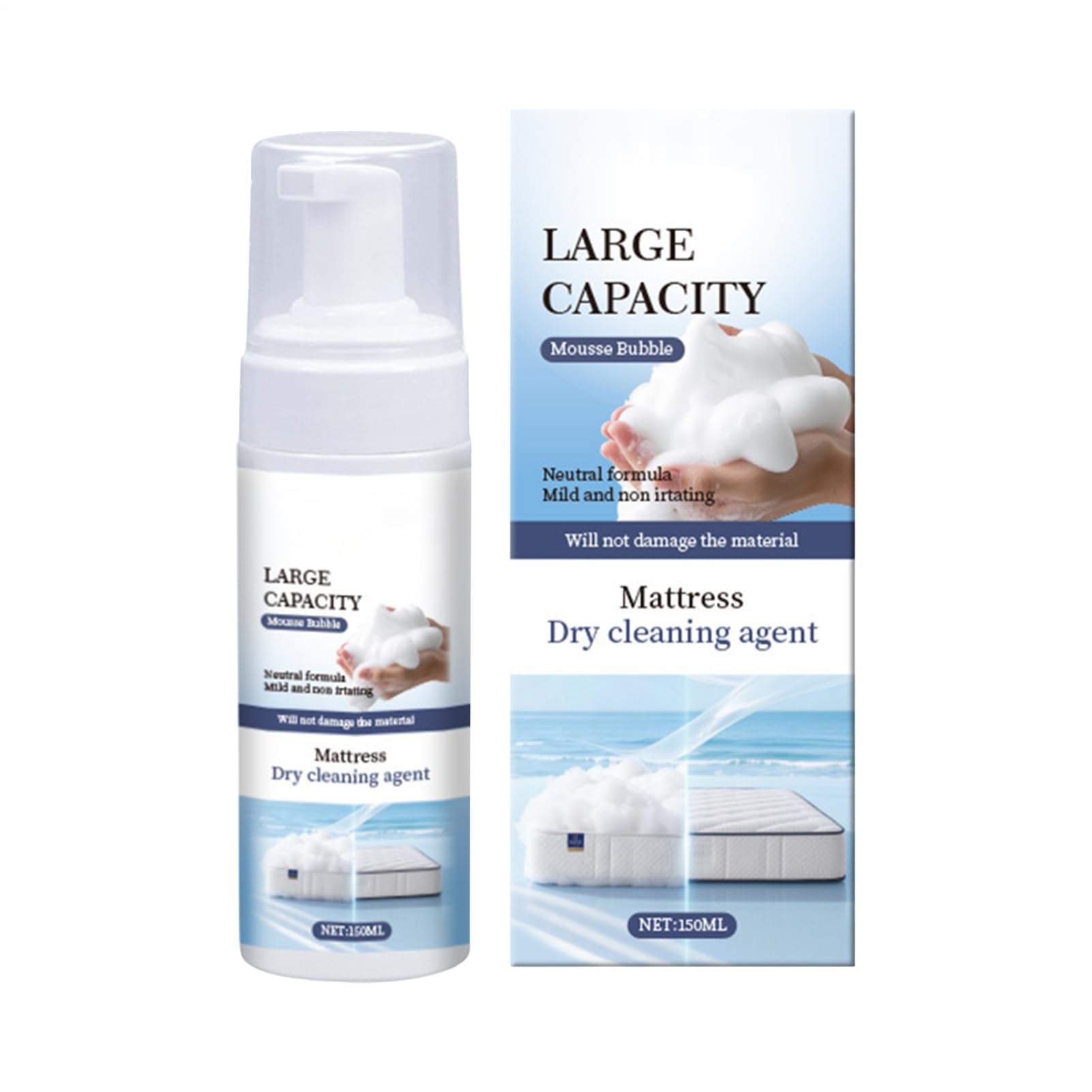 Détachant pour matelas - 150 ml - Nettoyage doux et frais à long terme - Spray multifonction - Pour canapés, rembourrage, dortoir, hôtel
