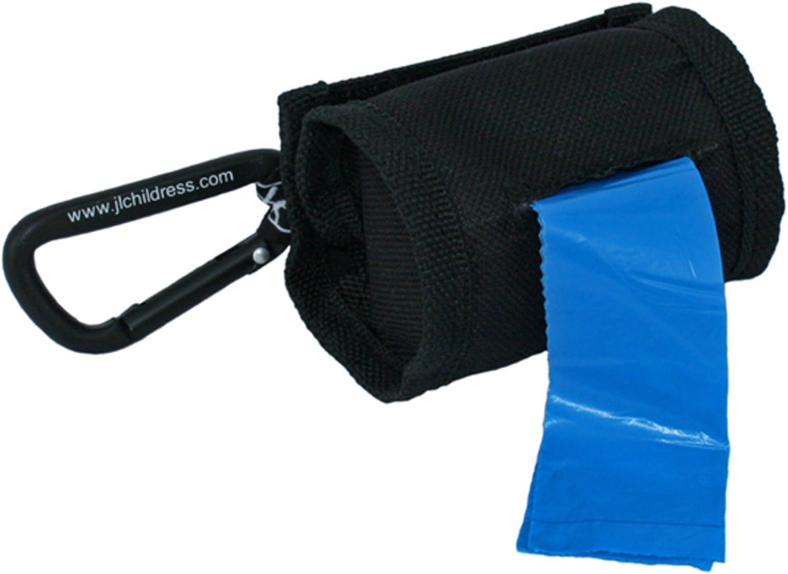 Bag 'N Bags, Portable Fabric Duffel Dispenser and Waste Bag Refill, Easily Hooks to Stroller or Diaper Bag, Includes 30 Disposable Bags, Black
