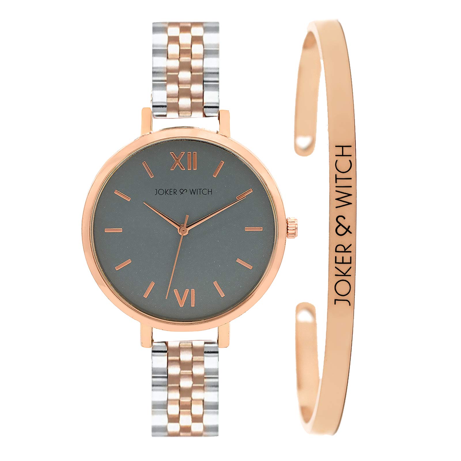 Joker & Witch Stainless Steel Fae Grey Dial Rosegold Analogue Watch Bracelet Gift Set For Women, Gray Band (B08B3QSFL9) Amazon Price History, Amazon Price Tracker