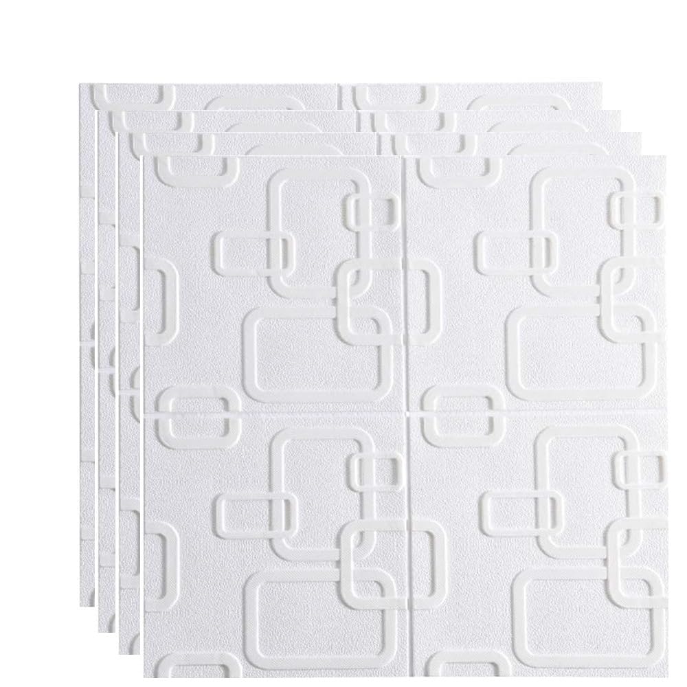 Haxed Brick Wallpaper - Self Adhesive PE Foam Brick Design 3D Wall Stickers/DIY Wallpaper for Home Hotel Living Room Bedroom & Café (70 x 70cm) (White Cube) (B0D817GHZ3) Amazon Price History, Amazon Price Tracker