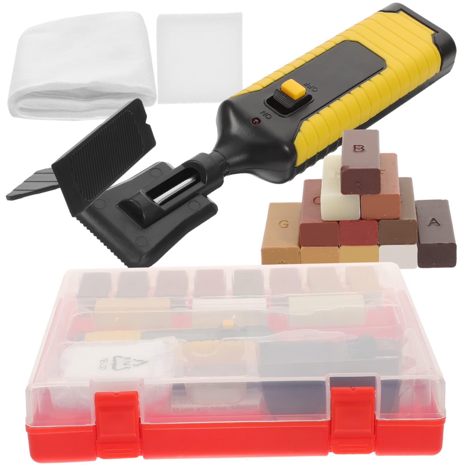 ORFOFE Blocchi di Cera Kit di Riparazione Riscaldamento Rapido per Pavimenti in Laminato e Vinile per Graffi e Aree Danneggiate