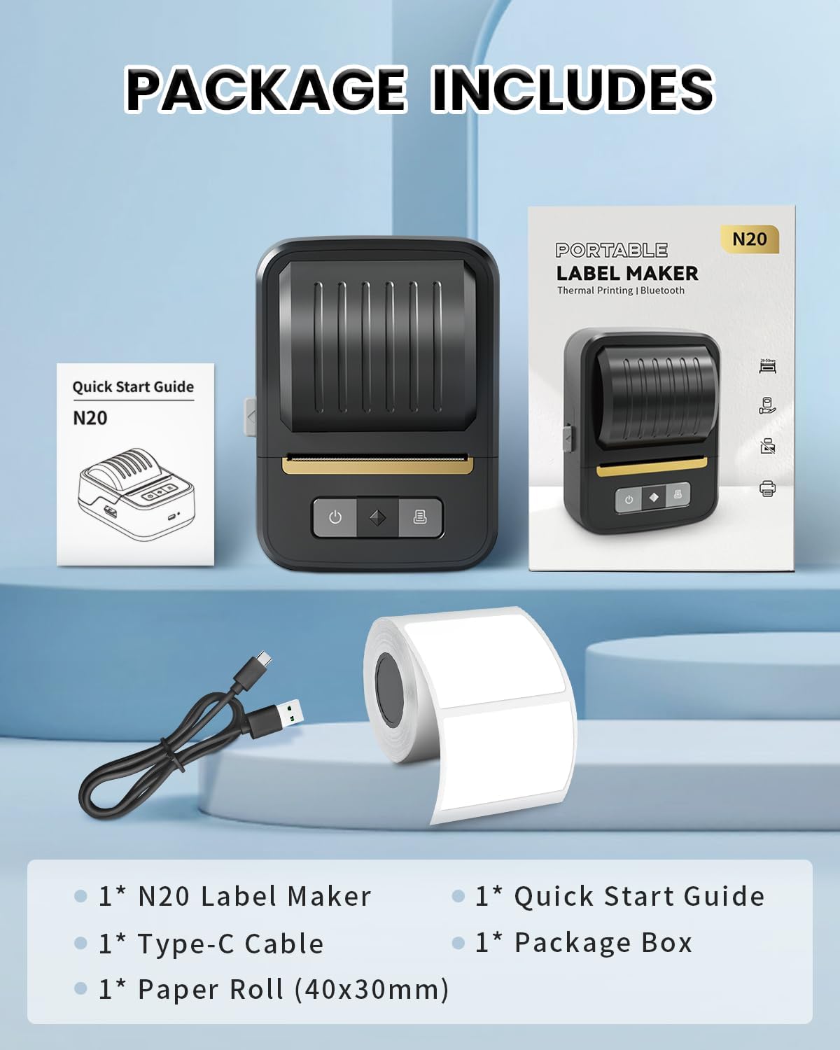 Label Makers, Label Maker Machine with Tape, Bluetooth Label Maker, Portable Thermal 2 Inch Label Printer for Small Business, Barcode, Address, Logo, Clothing, Sticker Printer for Phones & PC - Image 8