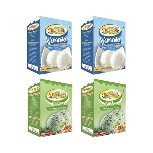 2 Vanilla + 2 Pista Ice Cream Premix Powder | Combo of 4 | 400gm