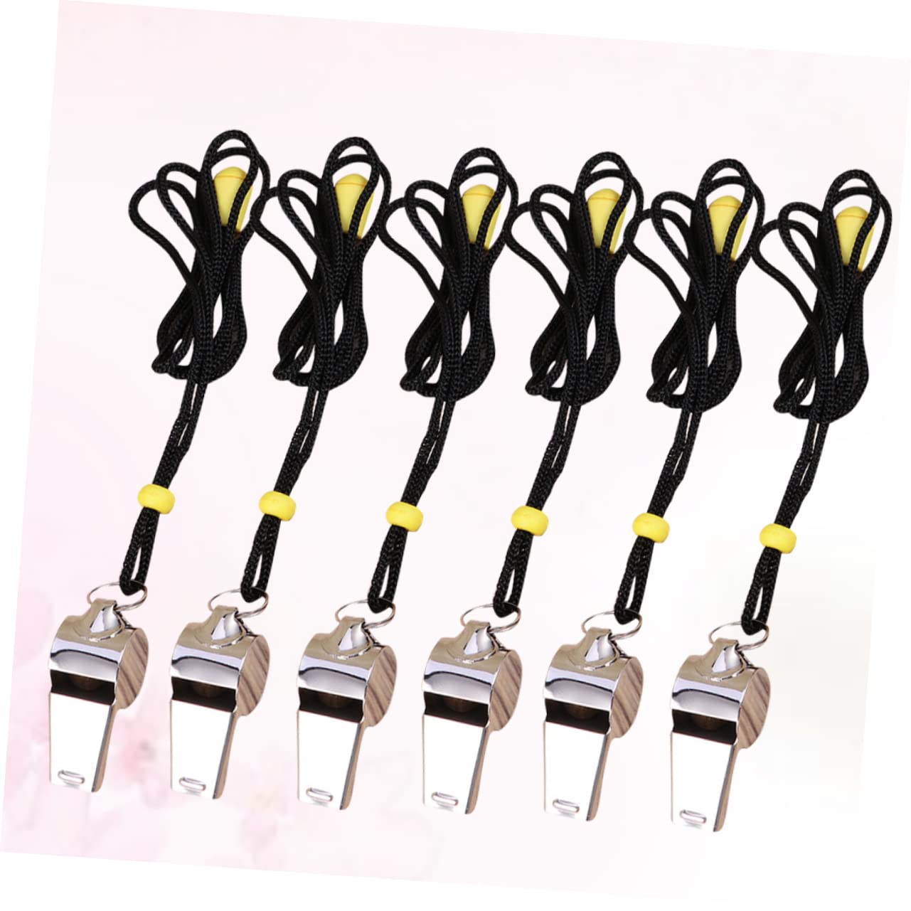 Toddmomy Lot De 3 Sifflets De Survie Durgence En Acier Inoxydable Avec Cordon Pour 6 Pièces X 3