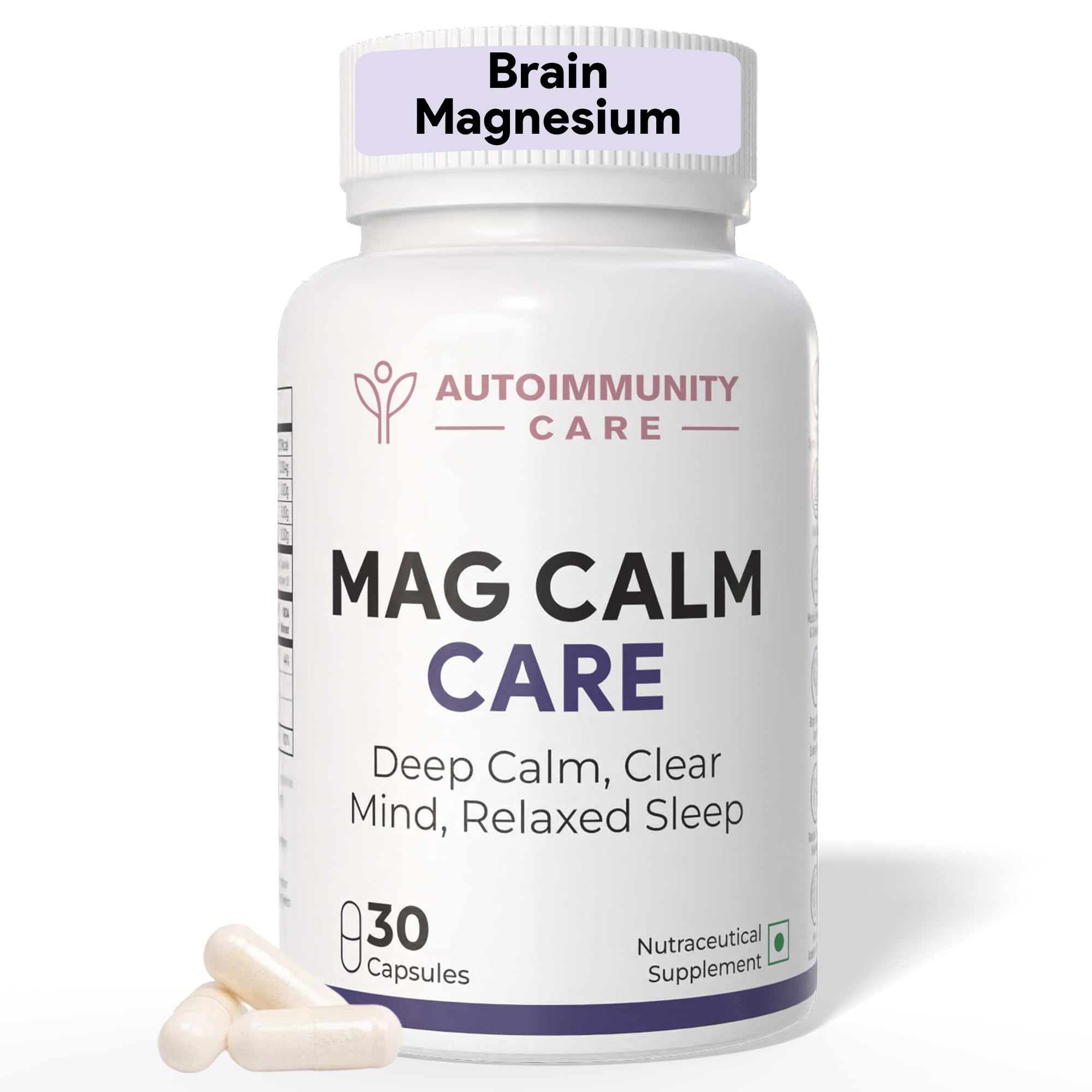 MAG CALM CARE – Magnesium L-Threonate + Bisglycinate with Vitamin B6 (P5P) | Brain Health Supplement for Memory, Cognitive Health, Focus, Calm & Sleep | Muscle & Nerve Support | 30 Caps (10 doses)-picture-29