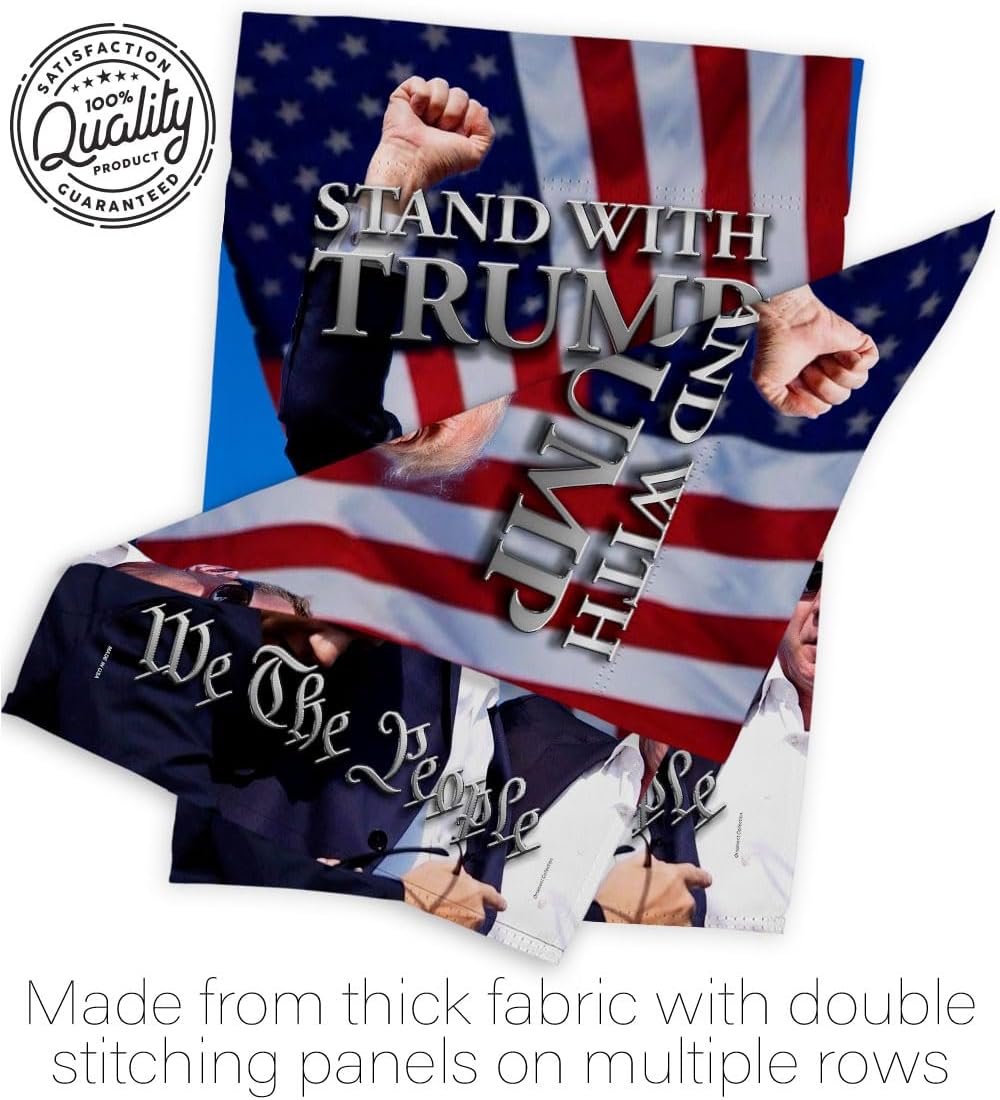 MAGA 2024 Trump Shooting Flag Holder Kit Wall Hanging Decor for Home Porch Vance Make America Great Again Poster Patio Yard Sign Outdoor Patriotic Decorations Republican Gift Made in USA