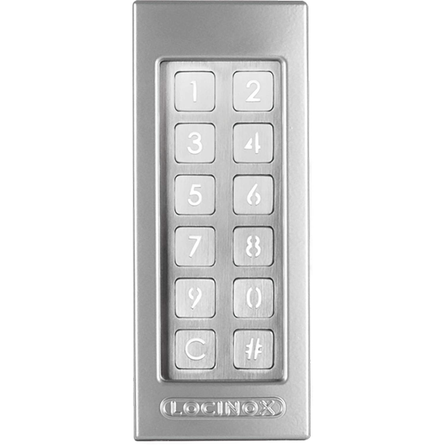 LOCINOX ZILV Slimstone - Teclado de codec (iluminación LED, aluminio), color plateado