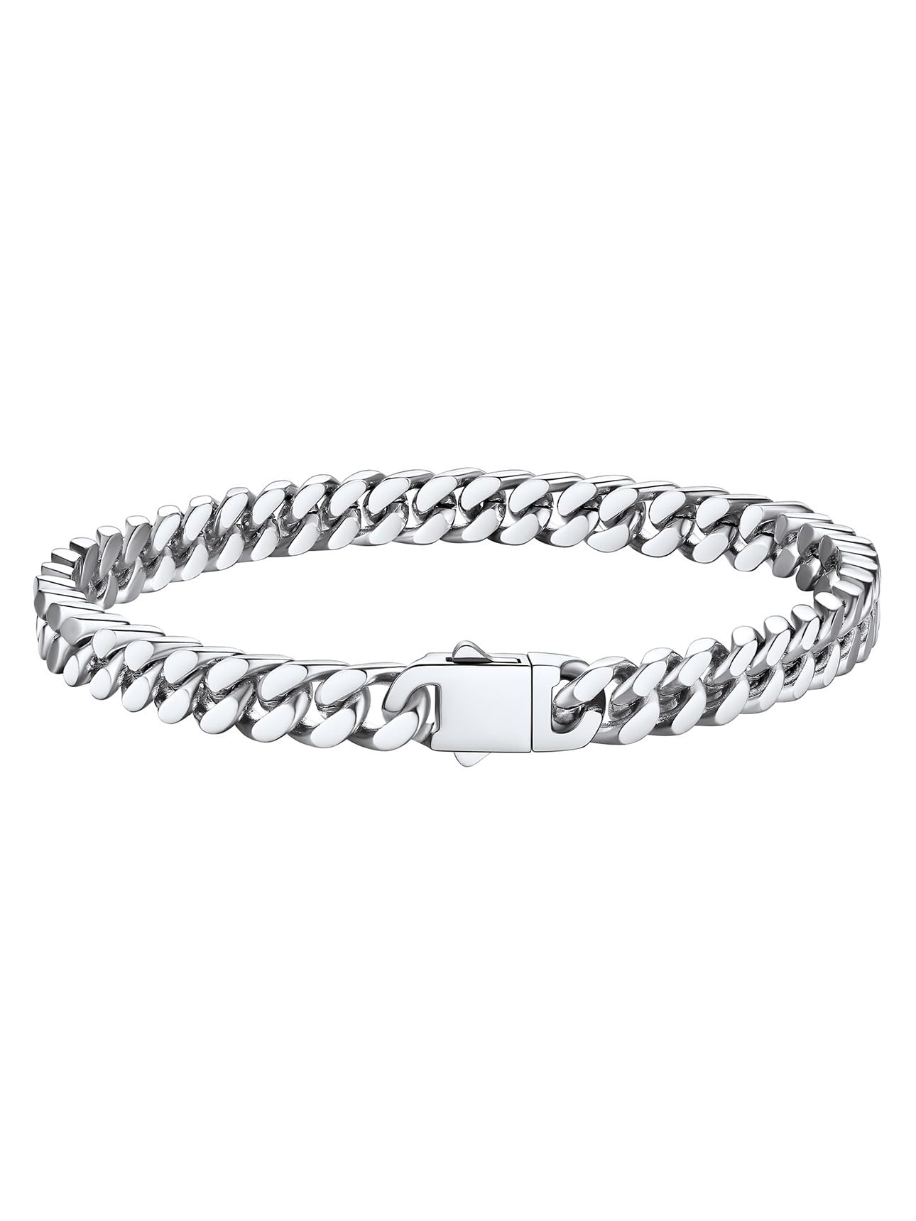Bestyle Pulseras Cubanas Cadenas Hombre Mujer Acero Inoxidable 316L | Pulsera Eslabones 5/7/9/12mm Ancho,Plateado/Dorado/Negro,19cm/21cm/23cm Longitud Joyería para Hombres