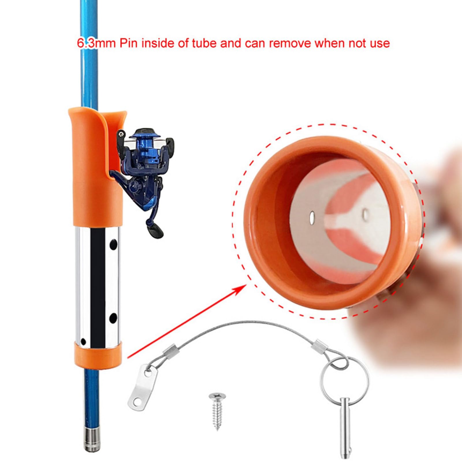 Supporto per canna da pesca kayak in acciaio inox con vite a foro singolo montaggio su barche pali rack in acciaio inox pesca