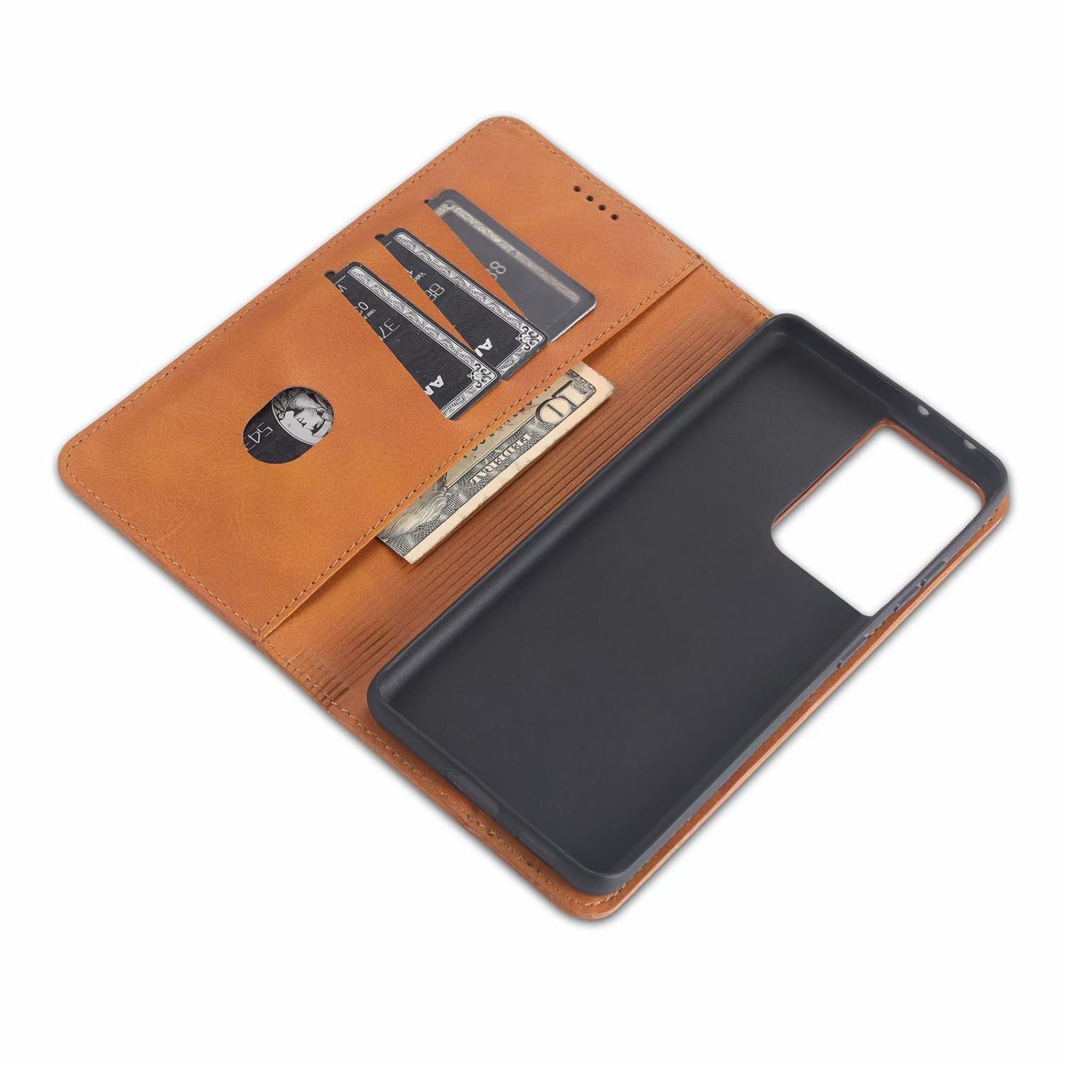 Generic Étui compatible avec iPhone Samsung Galaxy S20 Ultra (couleur : vert foncé) Étui élégant en cuir avec fermeture à rabat magnétique pour téléphone
