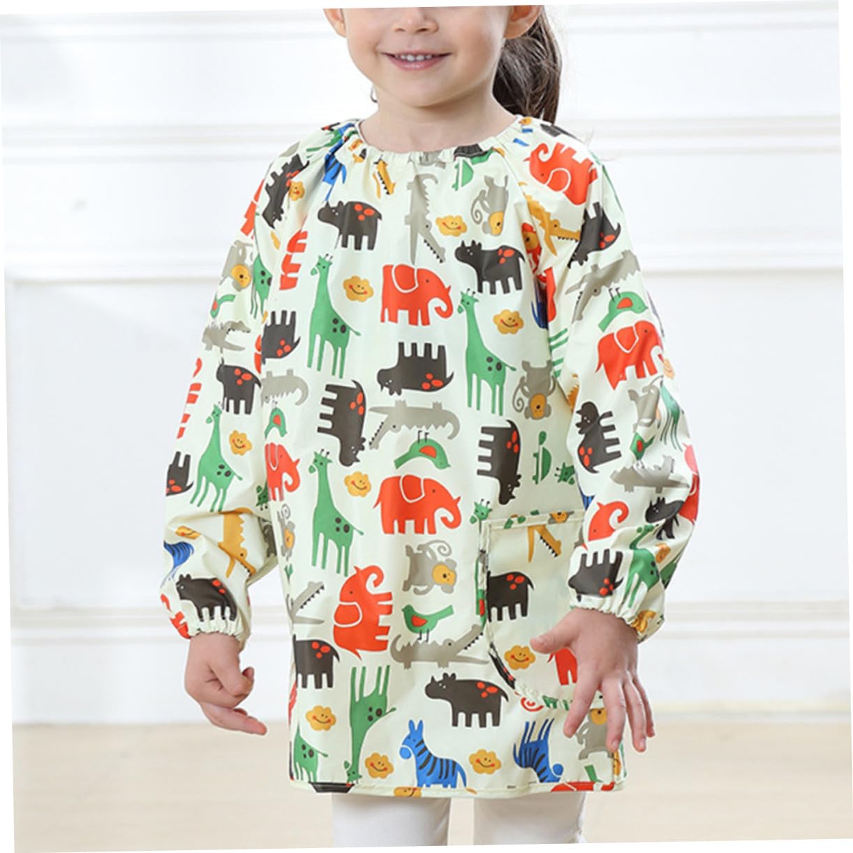 VICASKY Tablier Peinture Imperméable Garçon Fille S Blouse Art à Manches Longues Jaune Protection Taches pour Activités et Dessin