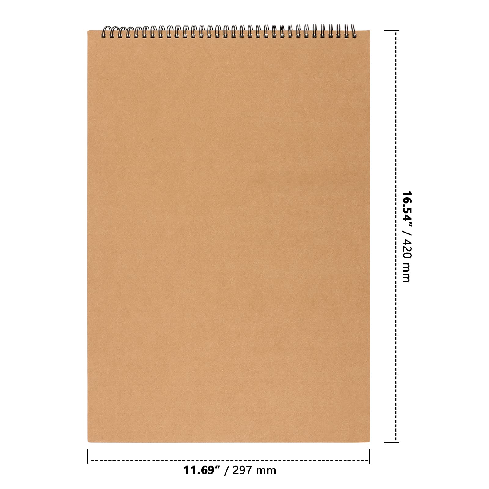 MAHIONG 5 Pack A3 Schetsboek, 60 pagina's/30 vellen 160 g/m² spiraal