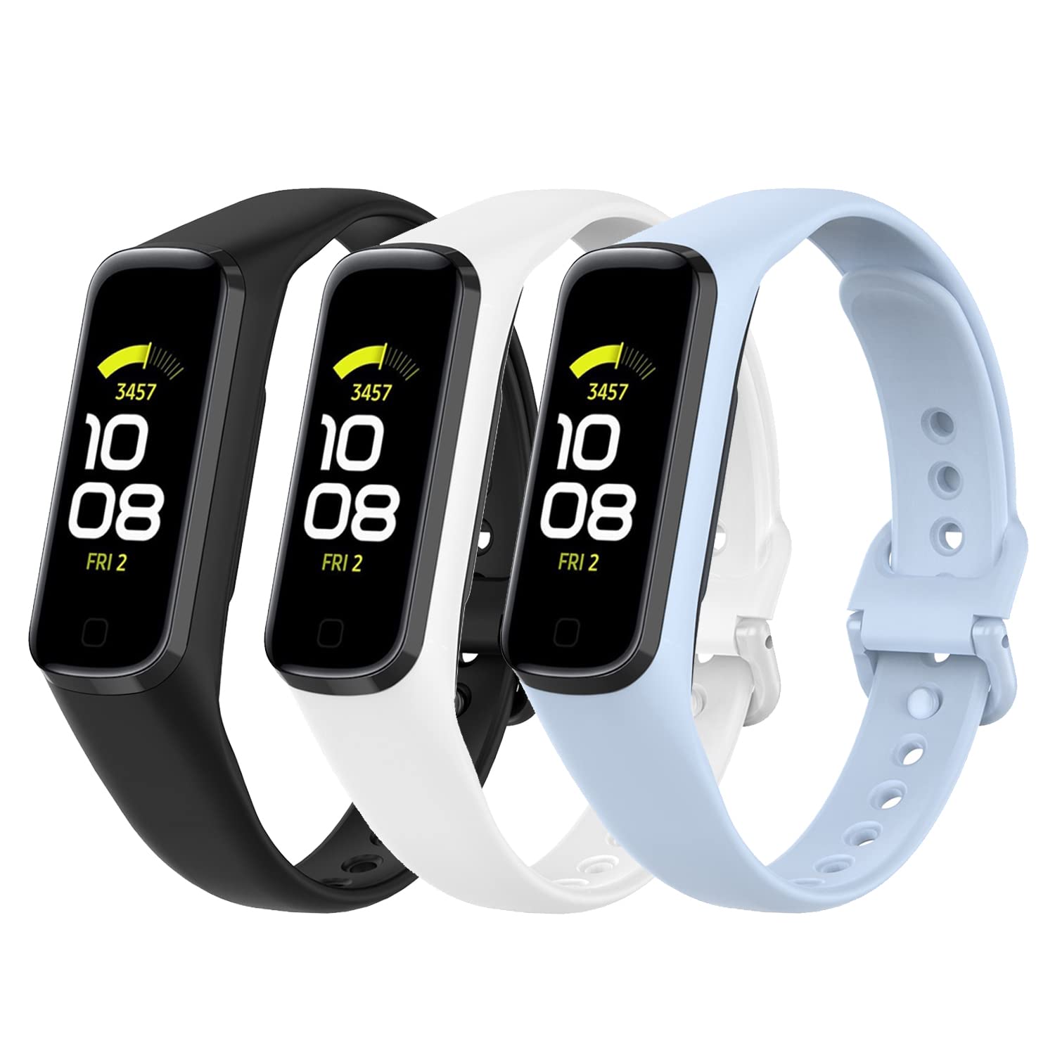 Gheper 3PCS Soft Silicone Replacement Wristbands Strap Compatible with Samsung Galaxy Fit2 SM-R220 Smartwatch Accessory Bands (Not for Fit E SM-R375 / Gear Fit 2 R365/ R360)