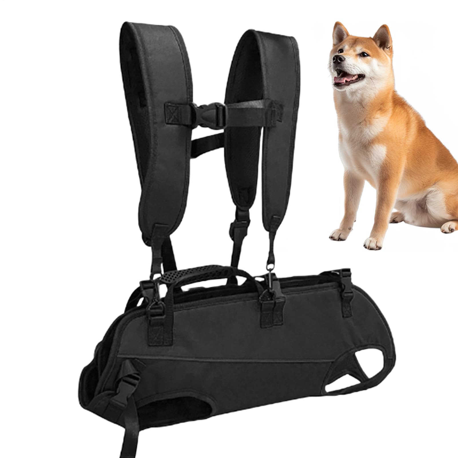 Dog Lift Harness - Portable Dog Backpack | Adjustable Horizontal Pets Sling Leg Support | Wearable Multifunctional Travel Products for Front Support Hiking Travel Biking Cycling Motorcycle