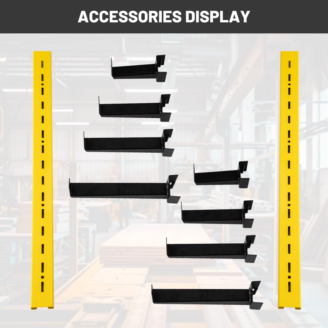 Kragarmregal Wandmontage mit 4 Etagen,Trägt Insgesamt 123kg Garage Organizer,Wandmontiertes Freitragendes Holzregal aus Metall für Werkstattregale,Orange für Innen-und Außeneinsatz（4PCS）