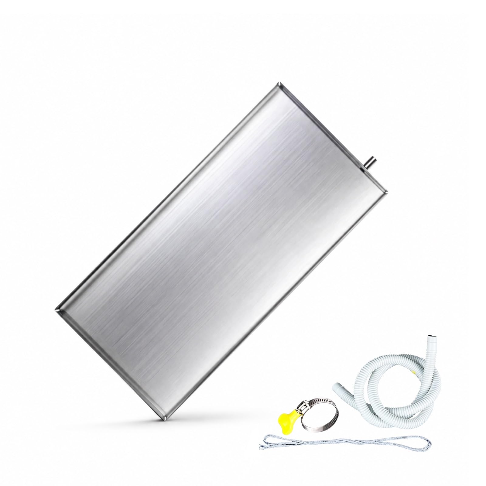 YFAURNDE Window Air Conditioner Drain Pan, Stainless Steel Window Ac Drip Pan, Equipped With a Drainage Hole and Hose; Suitable for Both Outdoor and Indoor Units.(3P 92 * 42cm/36.2 * 16.5in)