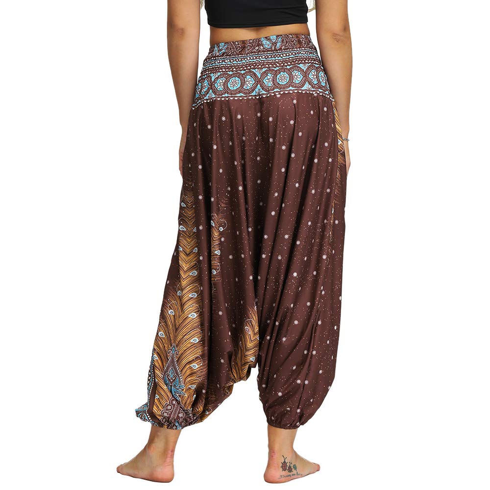 Nuofengkudu Mujer Pantalones Hippies Baggy Yoga Pants Playa