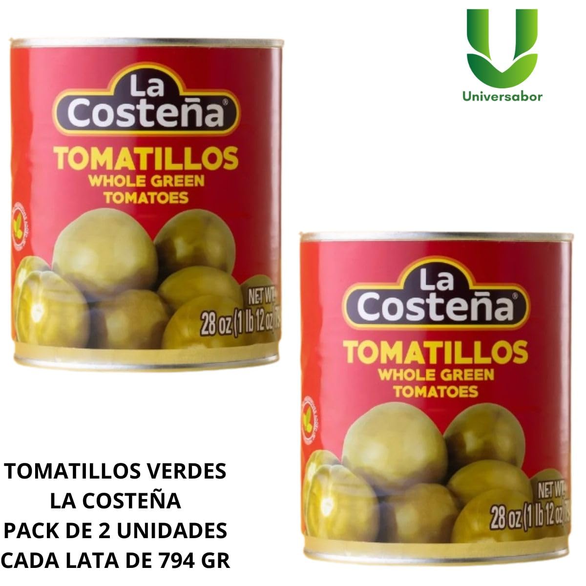 La Costeña Tomatillos Verdes 794 g Pack 2x Salsas Quesadillas