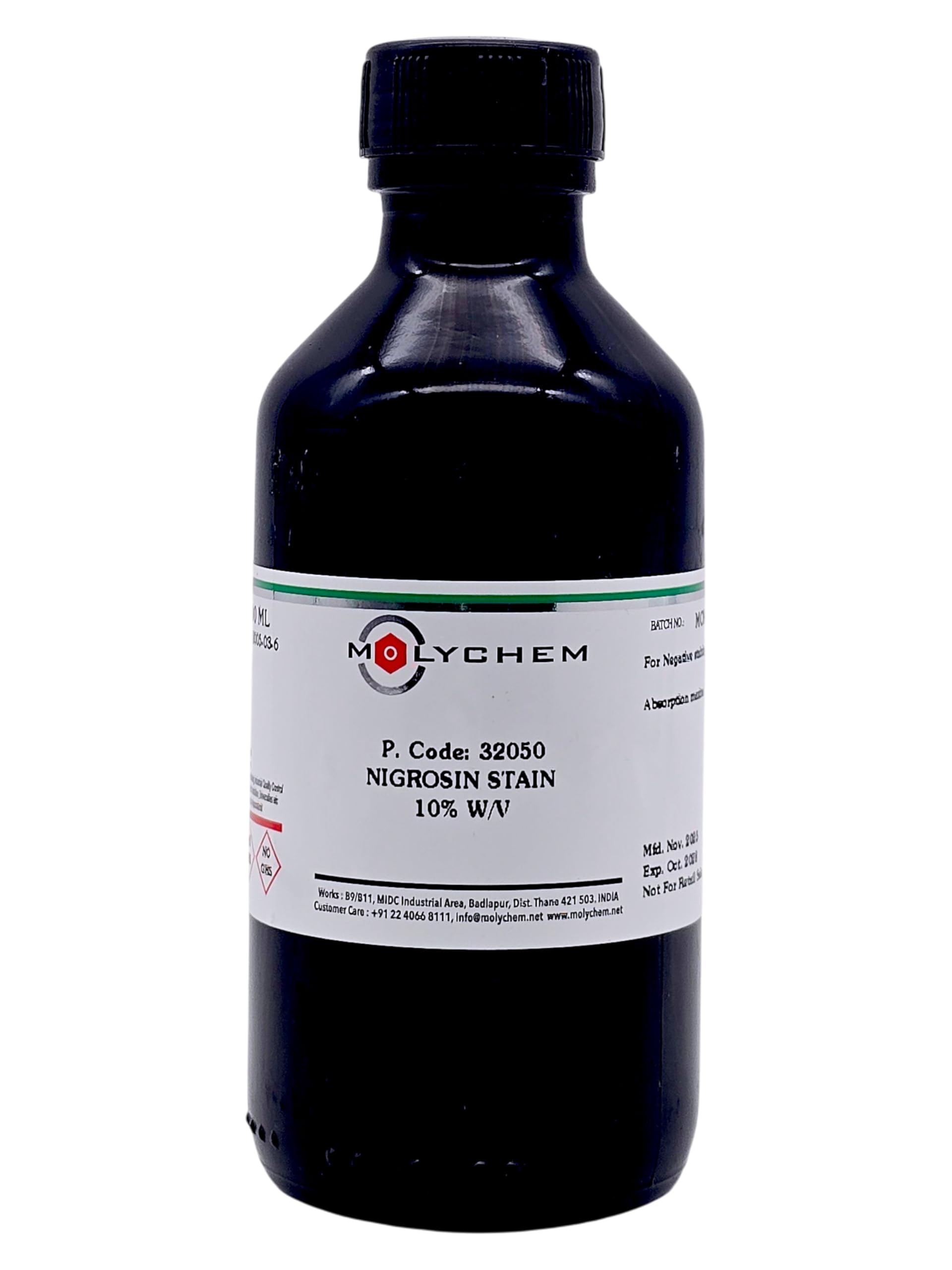 MOLYCHEM Nigrosin 10% w/v Solution, Violet Liquid for Microscopy,For negative Staining-image-4