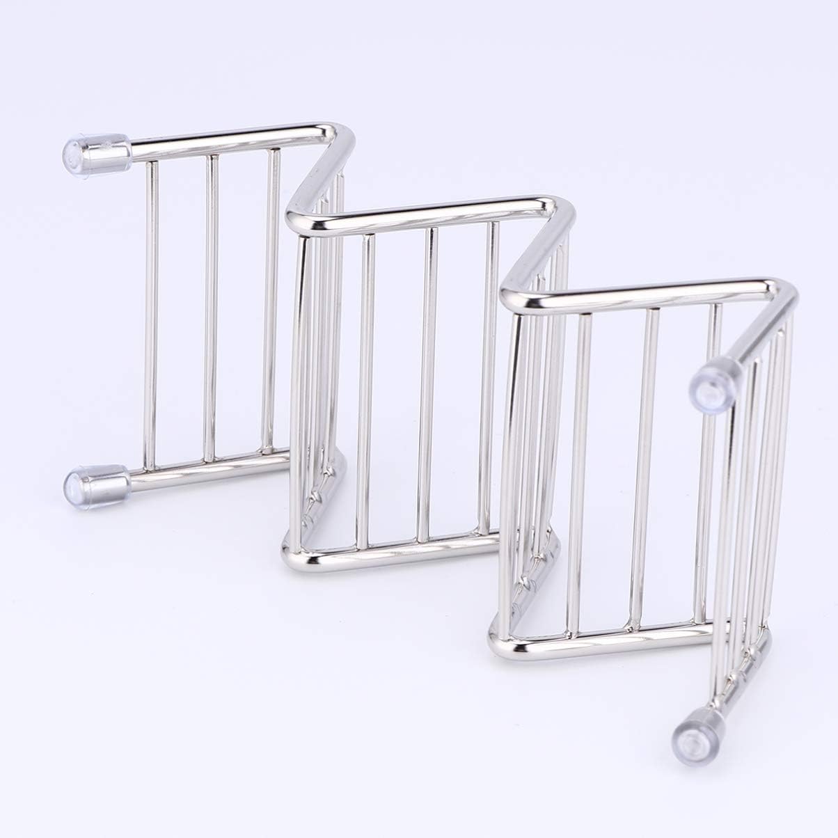 3pcsroll Home Plate Holder Shaper Mexican Pie Keep Your Truck Style Rack Bread Up Tacos Display Organizer Grill Shells Stands Hard Burritos Stand Cake for Plates Restaurant Stand (Color : Silve