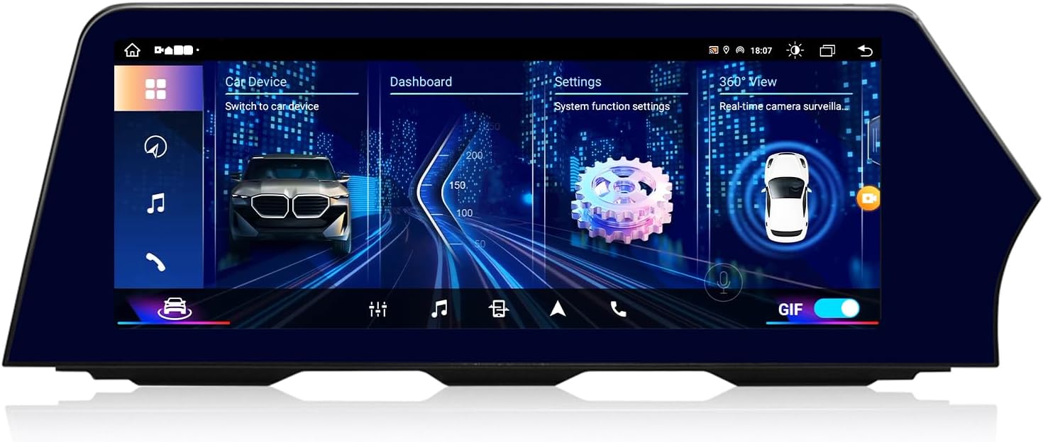 12.3-inch car Radio,Stereo, GPS Navigation Suitable for BMW 5 Series (CIC System) Right peptide 11-12, Android 13.0 Wireless Player, CarPlay Auto Bluetooth, Original System retained,（8+128G）