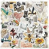 ヴィンテージ新聞ステッカー 50枚、繰り返し使えないビニール製防水ステッカー 子供、若者、大人、男の子、女の子、教師、生徒への教室の賞品として (レトロ新聞)