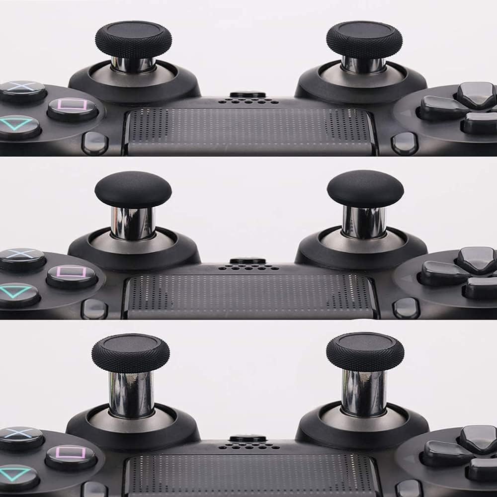 MMOBIEL 8 w 1 magnetyczne metalowe pałeczki, analogowe joysticki, maksymalny uchwyt, kompatybilny z PS4, Slim, Pro Dualshock, XBOX One, One Elite, One S, czarny, w zestawie (+) i