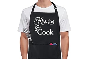 Black Cotton Apron with Pockets for the Perfect Barbecue Chef