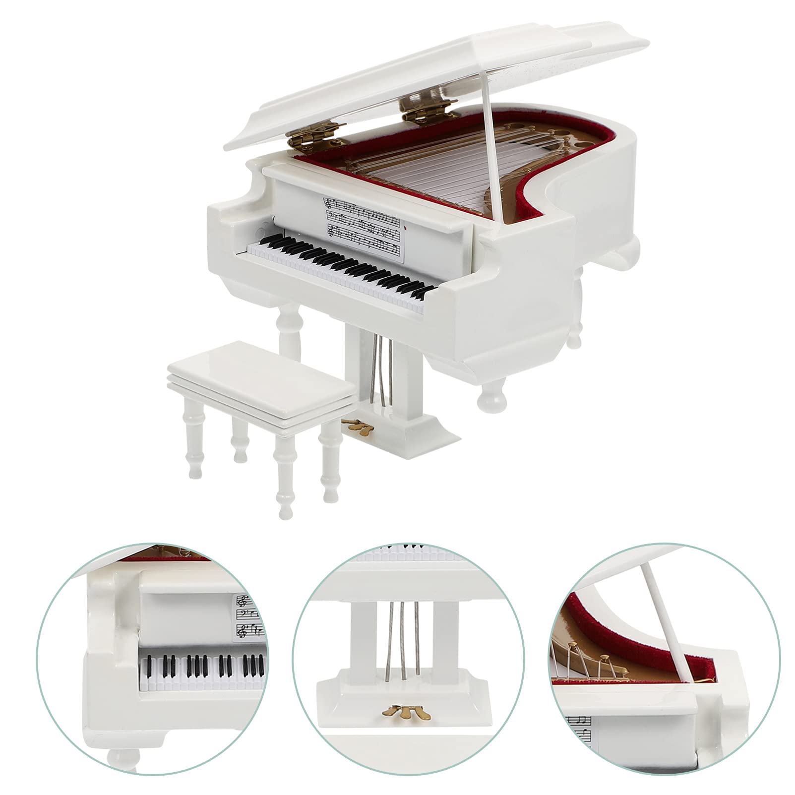 Mobestech 1 Szt Ozdoby Do Fortepianów Pudełka Muzyczne Fortepianów Dekoracje Fortepianu Dekoracje Stołu Muzyki Instrument Muzyczny Figurka Model Fortepianu
