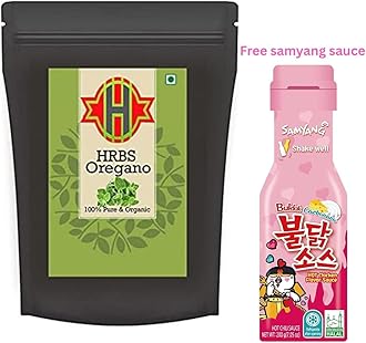 HRBS Oregano Leaf 250g | Topping Seasoing | Oregano Seasoing for Pizza | Free Samyang Buldak Carbonara Hot Chicken Flavour Sauce 200g