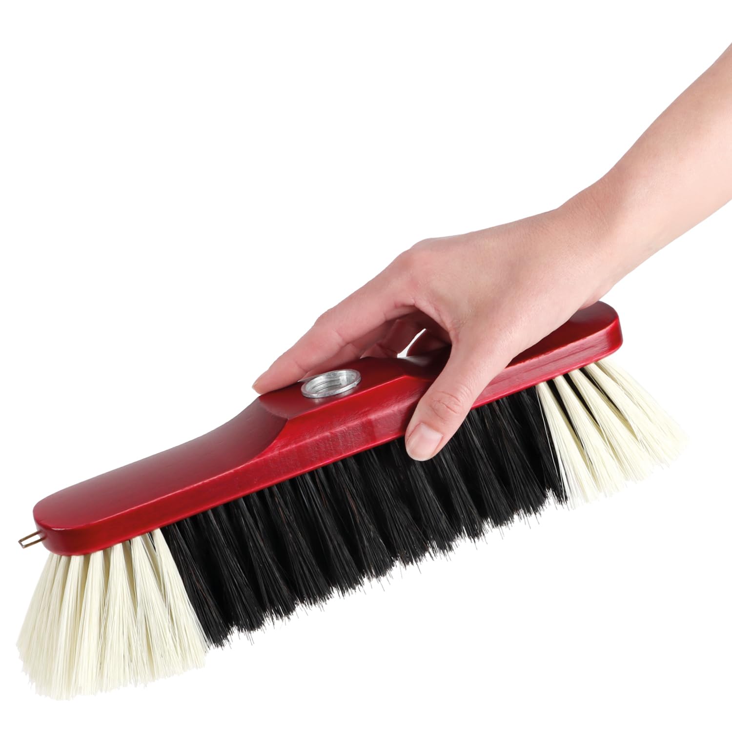 COM-FOUR® Escoba de salón sin Mango con Rosca - Escoba de casa con Mezcla de Crin - Escoba de Crin de Madera de Haya - Aprox. 30 cm (Escoba de habitación - 01 Piezas)